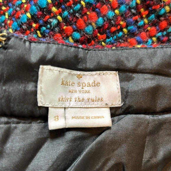 Kate Spade | "Judy" Tweed Wool Blend Rainbow Color Skirt | 8 - Picture 12 of 12
